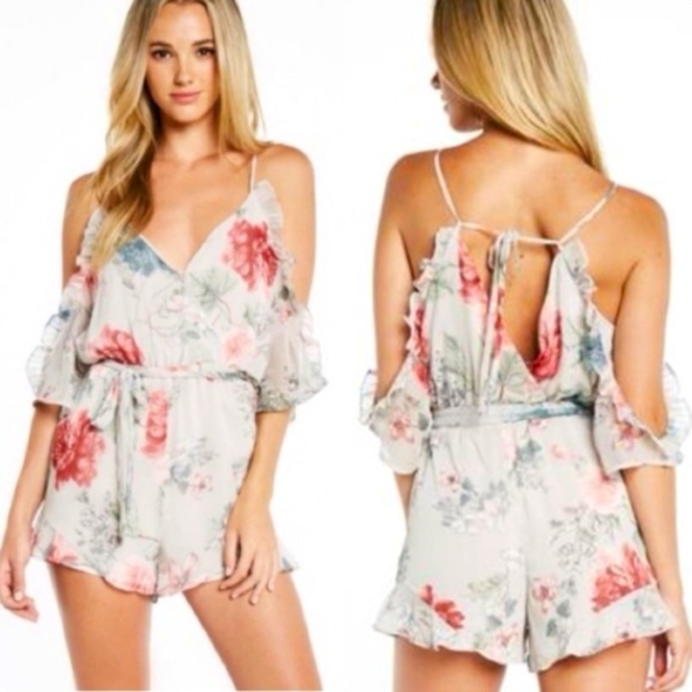 Bardot floral romper
